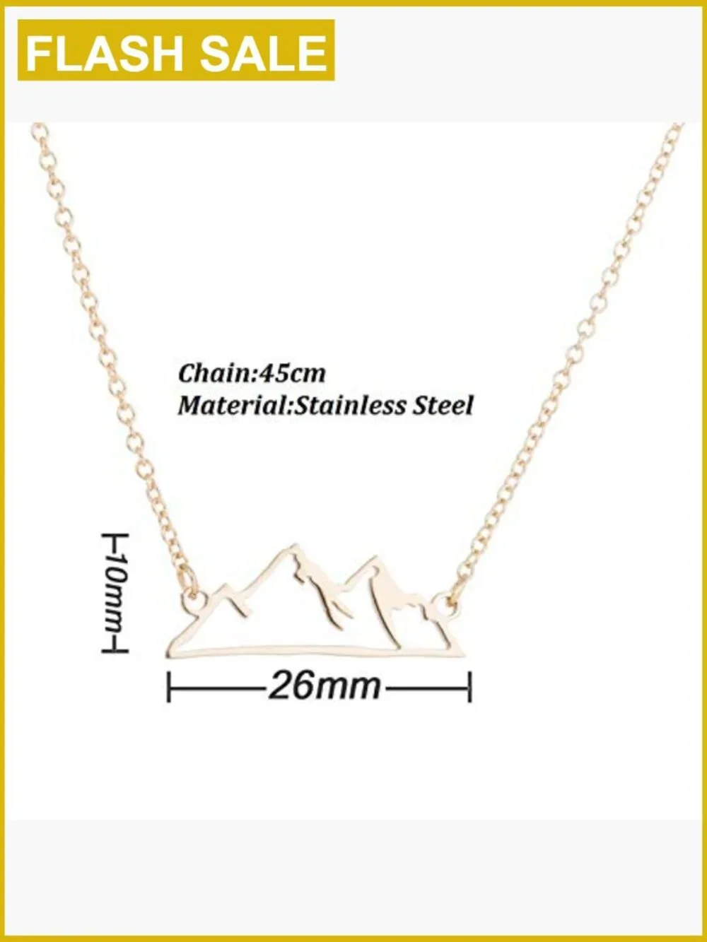 Minimalist Snowy Mountain Peak Necklace Hiking Outdoors Lovers Pendant